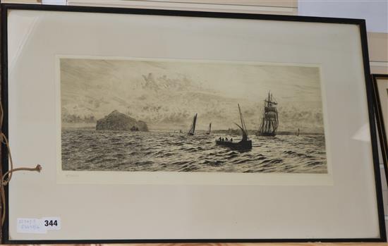William Lionel Wyllie Tantallon Castle and the Bass Rock 21 x 49.5cm.
